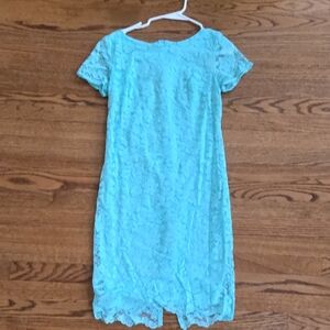 Place Women's Aqua Lace Midi Dress